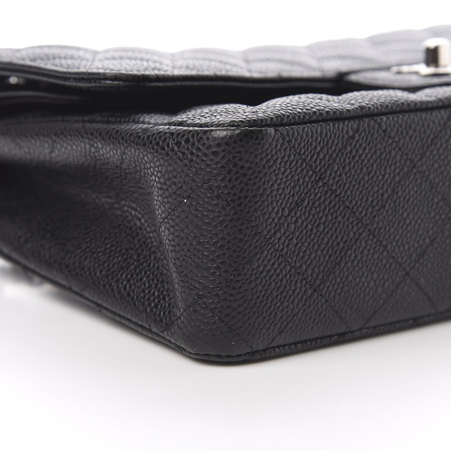 Caviar Quilted Medium Double Flap Black