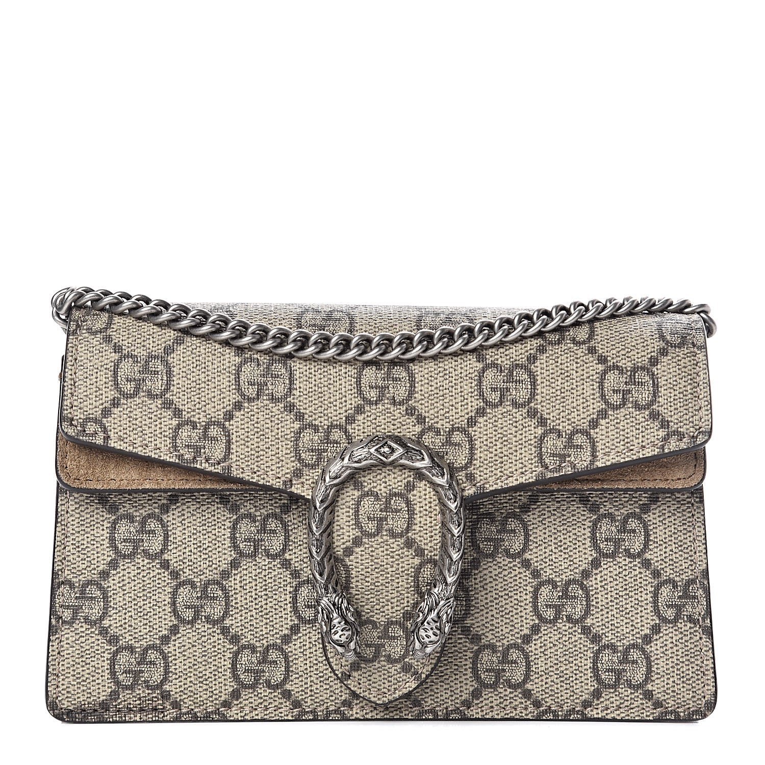 Gucci GG Supreme Monogram Super Mini Dionysus Shoulder Bag Taupe 1 of 10