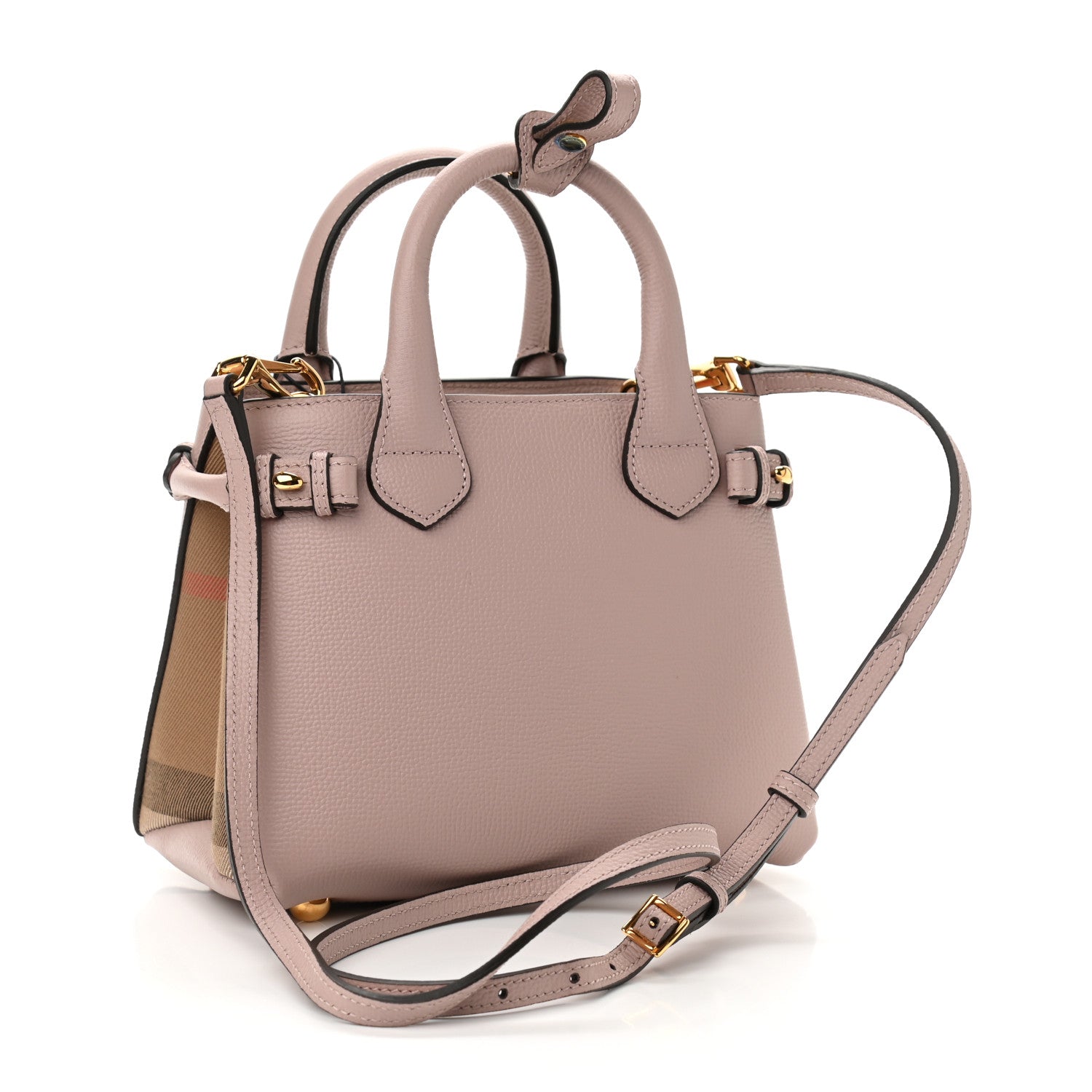 Burberry Grainy Calfskin House Check Baby Banner Tote Pale Orchid 3 of 10