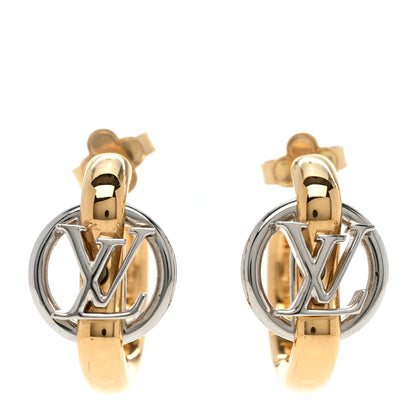 Louis Vuitton Metal My LV Dore PM Hoop Earrings Gold Silver 1 of 4