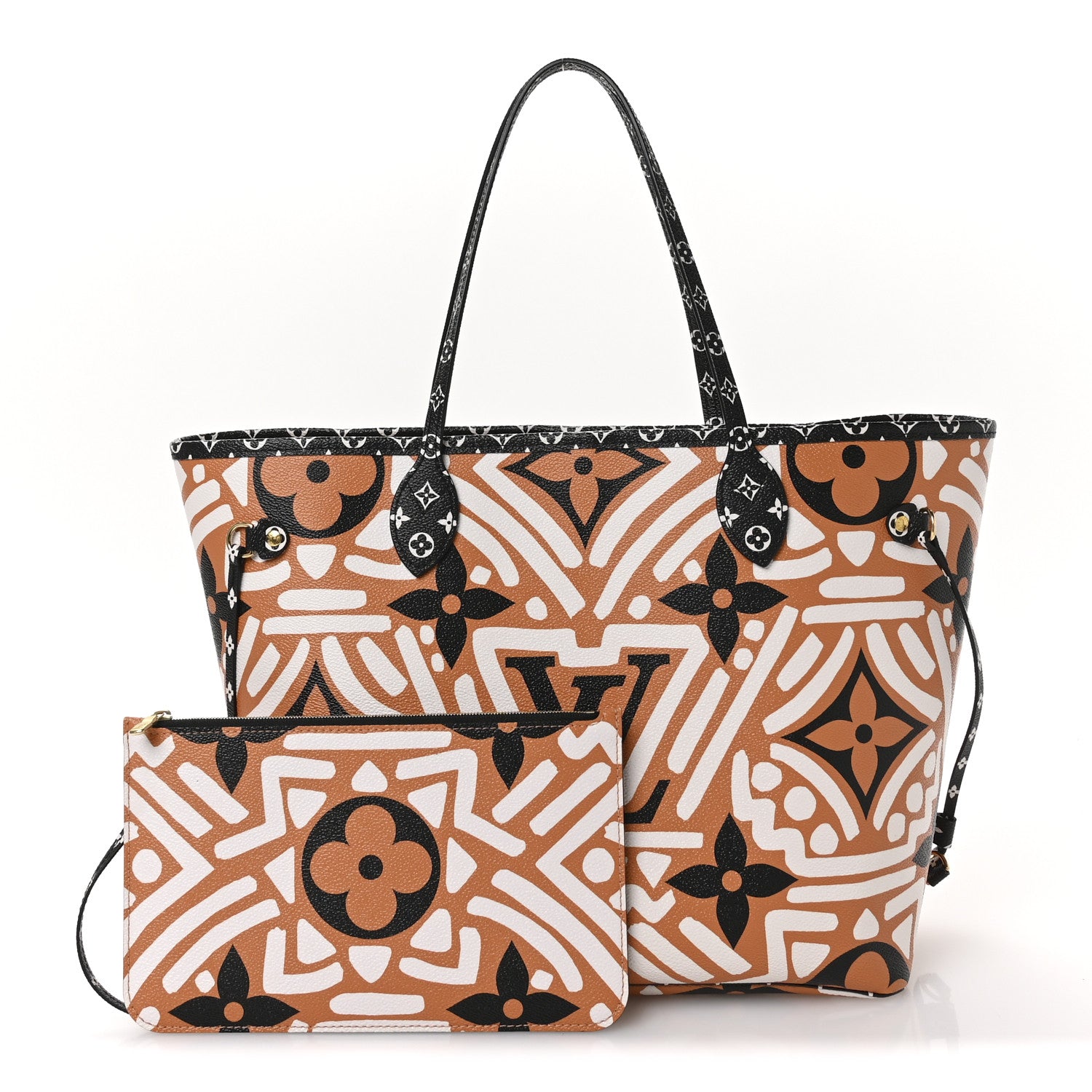 Louis Vuitton Monogram Giant Crafty Neverfull MM Creme Caramel 3 of 11