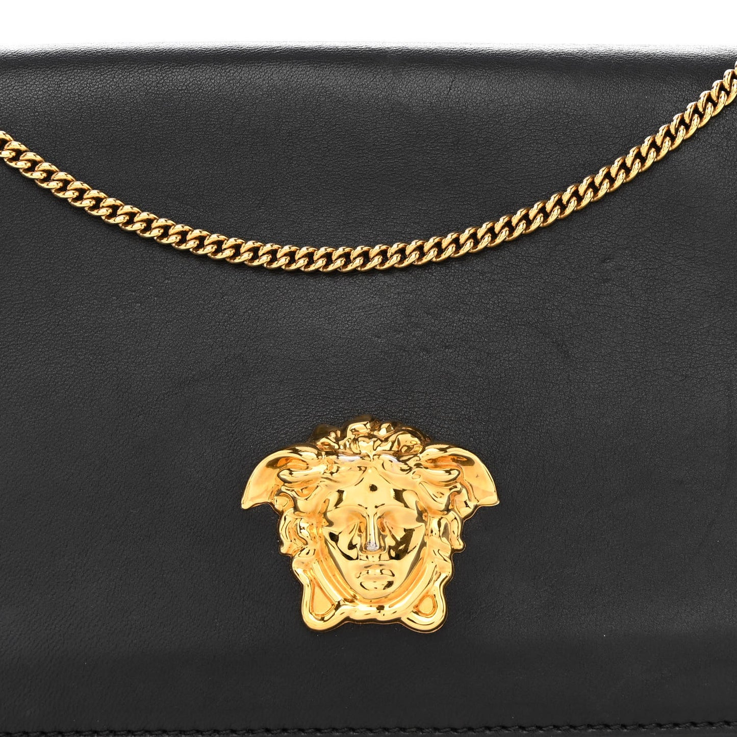 Vitello Palazzo Medusa Evening Clutch Bag Black