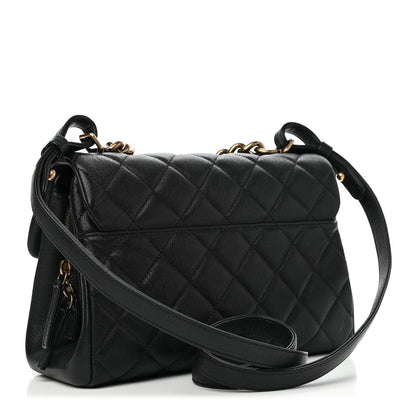 Chanel Shiny Sheepskin Quilted Small Trapezio Flap Black 2 of 6