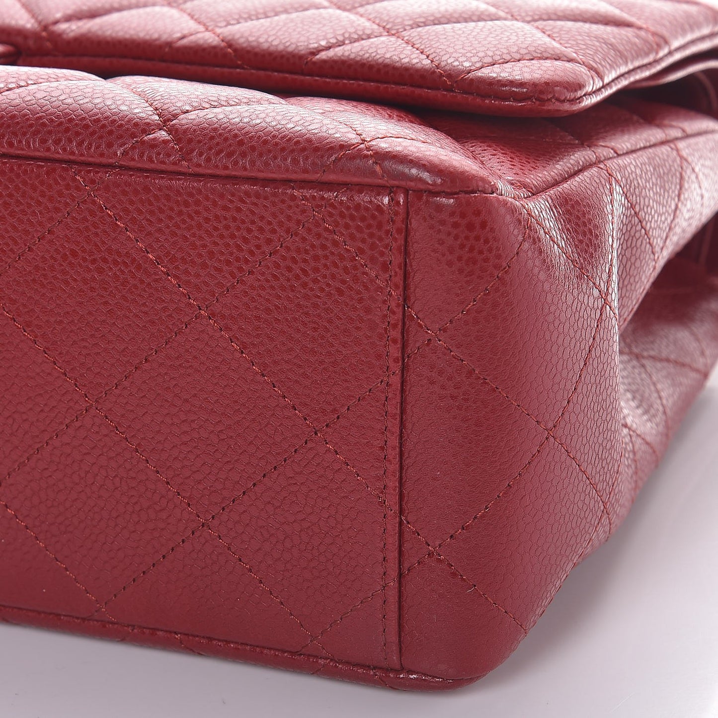 Caviar Quilted Maxi Double Flap Red
