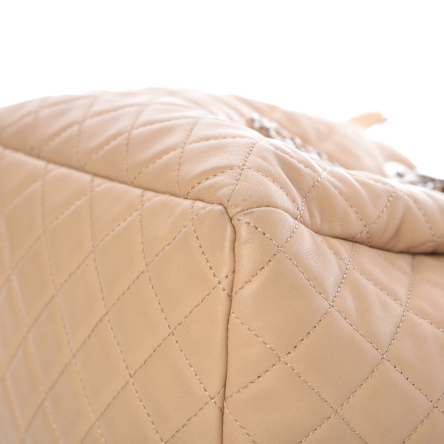 Chanel Lambskin Quilted Small CC Chain Bucket Bag Beige 10 of 13