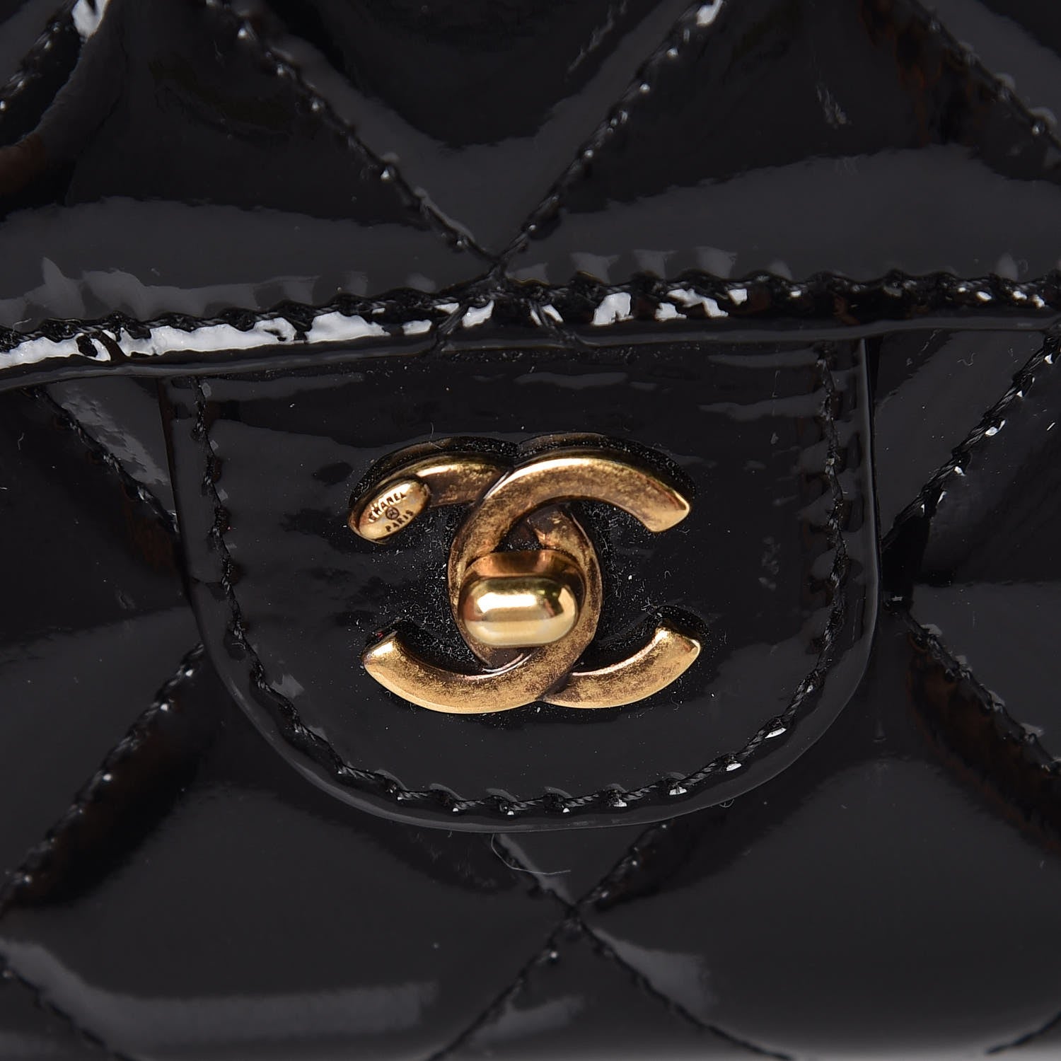 Chanel Patent Calfskin Quilted Small Flap Wallet Black 9 of 9