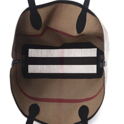 Burberry Coated Canvas Mega Check Medium Doodle Tote Black 8 of 14