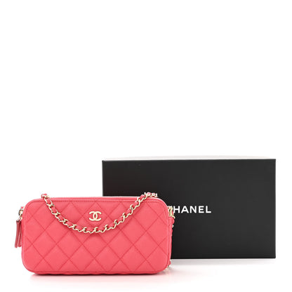 Chanel Caviar Quilted Small Clutch With Chain Pink 15 of 15