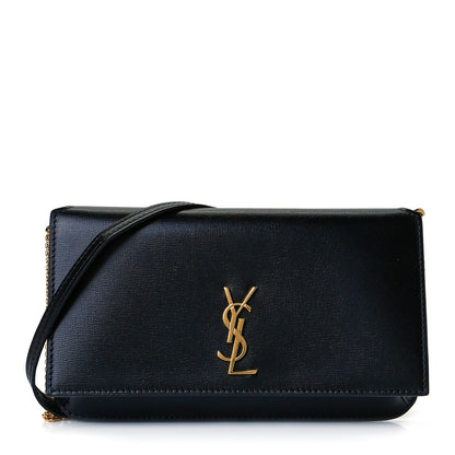 Saint Laurent Smooth Calfskin Monogram Phone Holder Crossbody Black 1 of 8