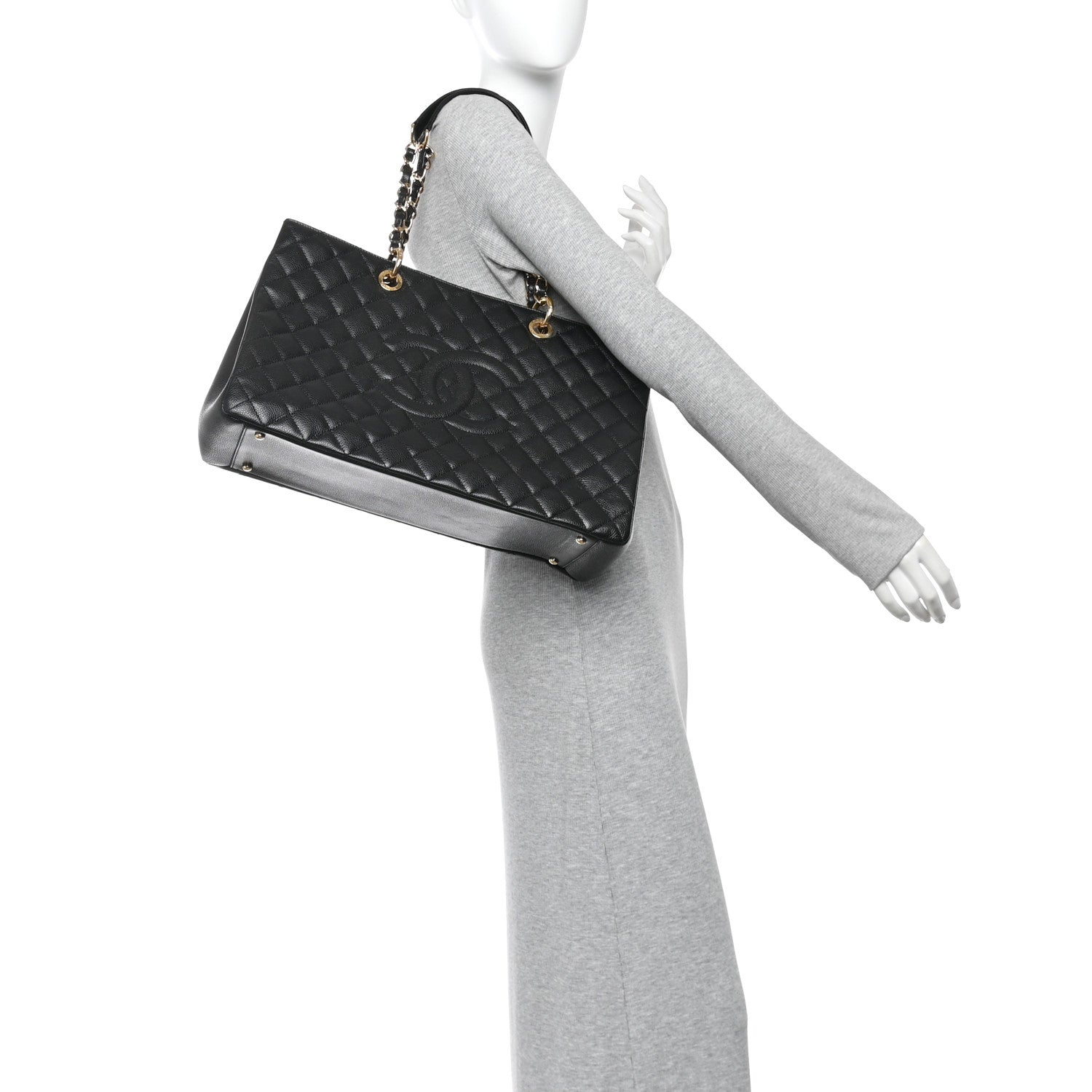 Chanel Caviar Quilted XL Grand Shopping Tote GST Black 2 of 10