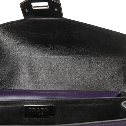Prada Box Calfskin Shoulder Bag Black Viola 14 of 18