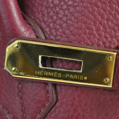 Hermes Taurillon Clemence Birkin 35 Rubis Red 4 of 5