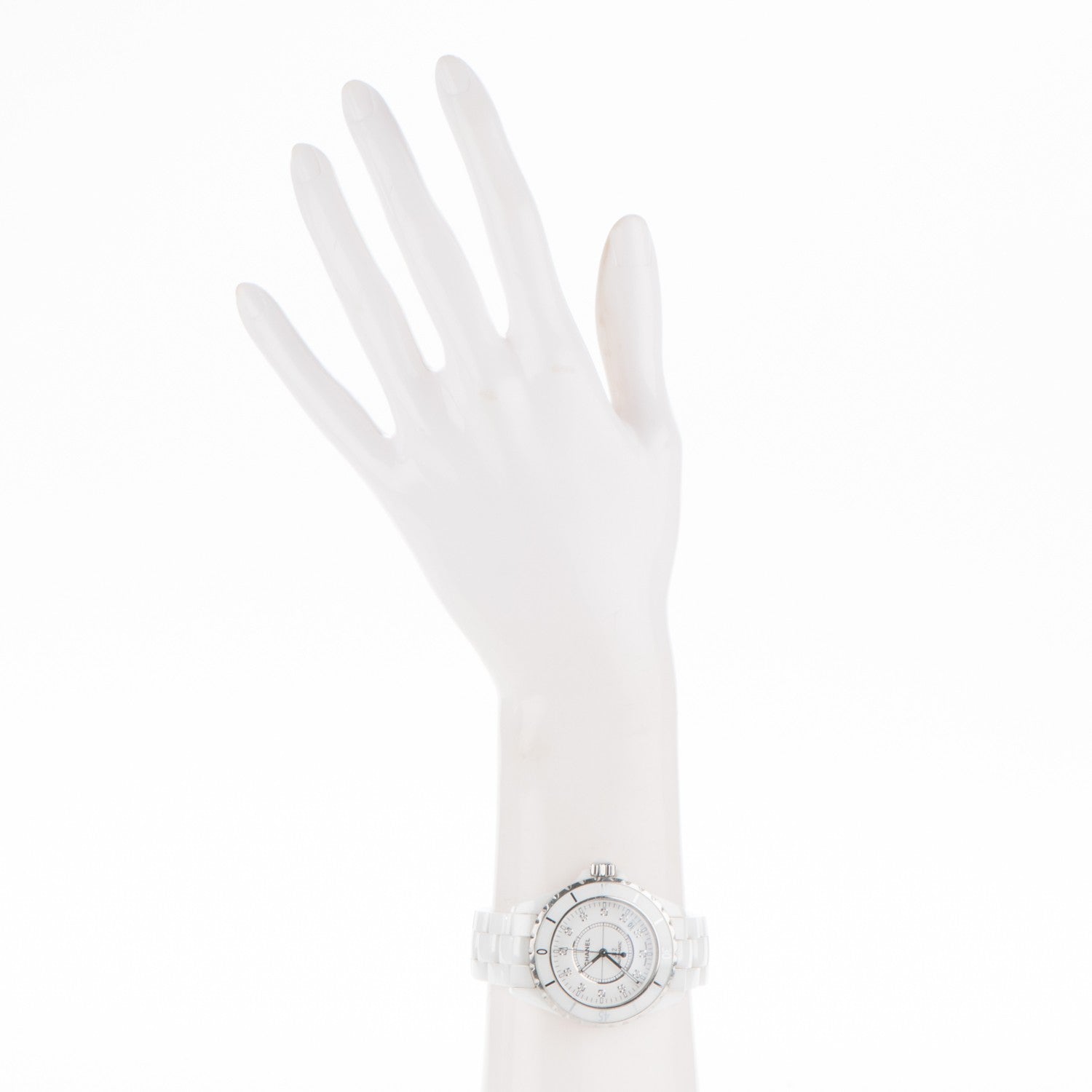 Chanel Stainless Steel Ceramic Diamond 38mm J12 Automatic Watch White 2 of 5