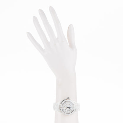 Chanel Stainless Steel Ceramic Diamond 38mm J12 Automatic Watch White 2 of 5