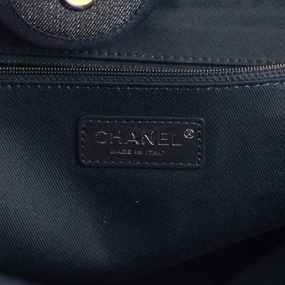 Chanel Canvas Large Deauville Tote Dark Blue 11 of 14
