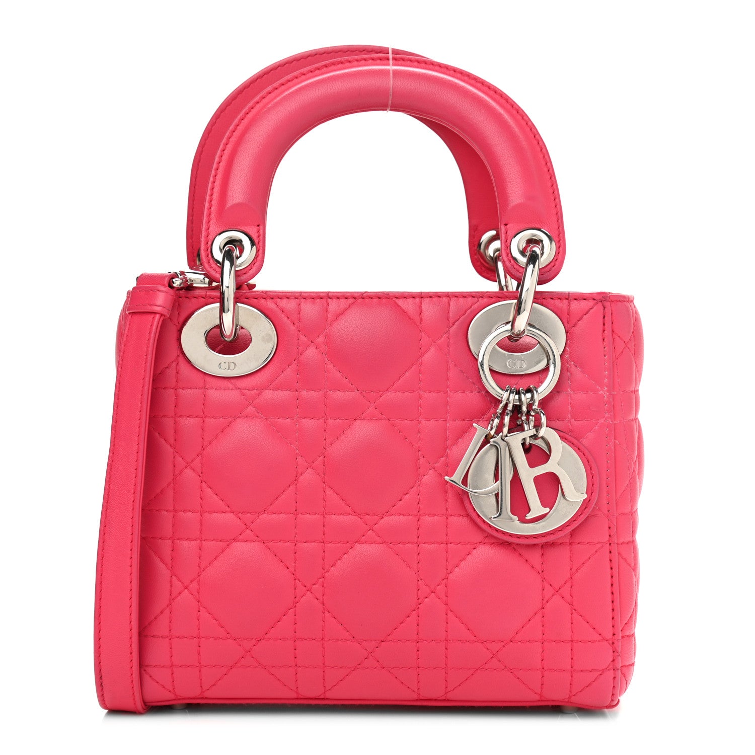 Christian Dior Lambskin Cannage Mini Lady Dior Fuchsia 1 of 12