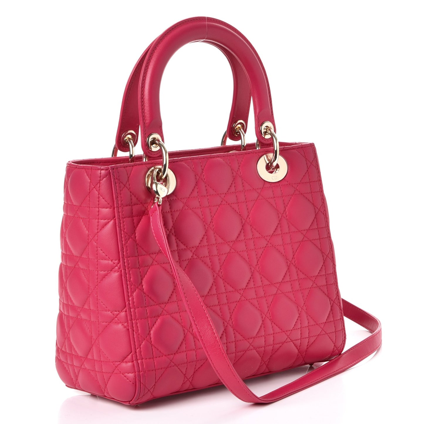 Lambskin Cannage Medium Lady Dior Pink