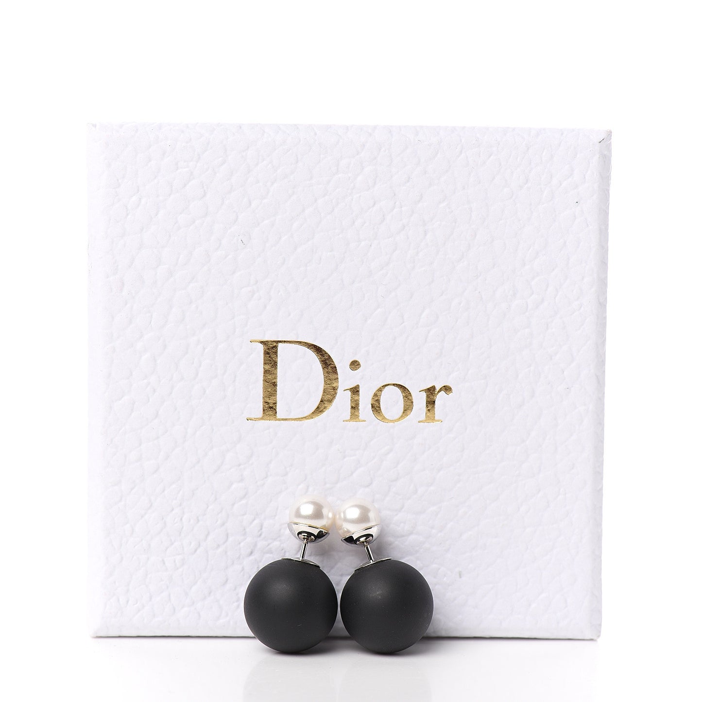 Mise En Dior Tribal Earrings Matte Black Pearl