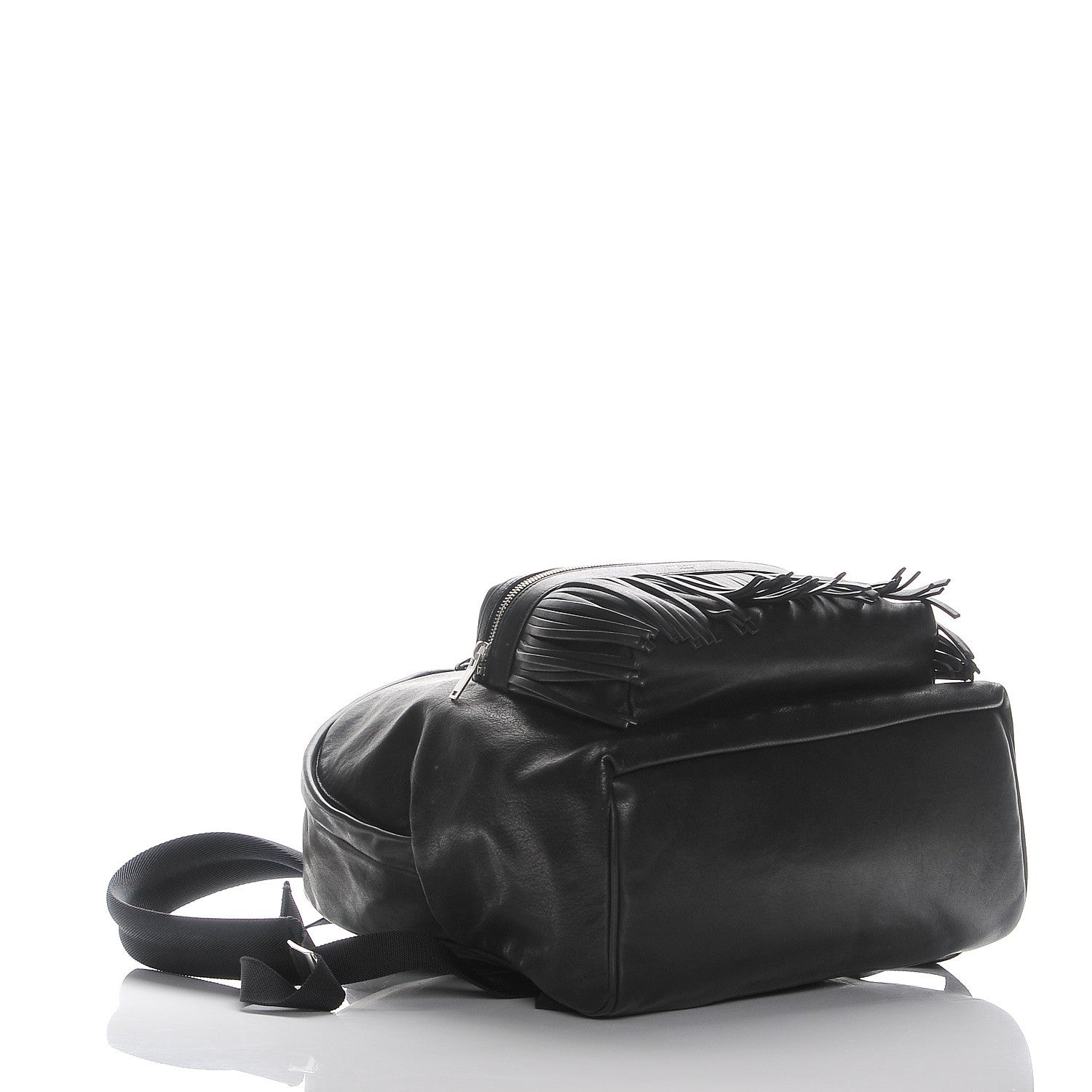 Saint Laurent Lambskin Delave Fringe Backpack Black 5 of 8