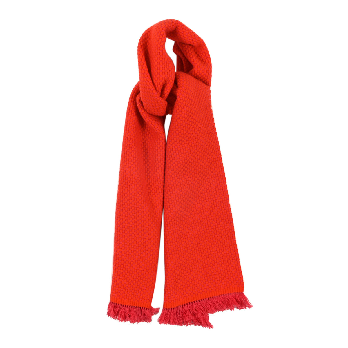 Cashmere Honeycomb Muffler Scarlet