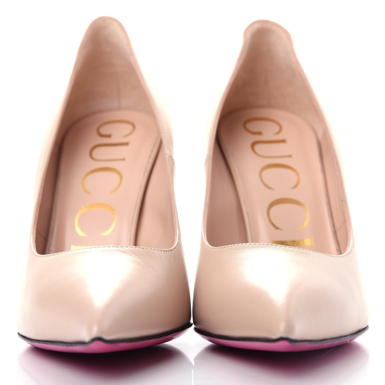 Gucci Nappa Removable Crystal Heart Pumps 36 Skin Rose 2 of 13