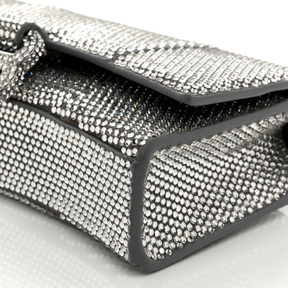 Balenciaga Strass Suede Hourglass Chain Bag Black Smoke Grey Crystal 9 of 9