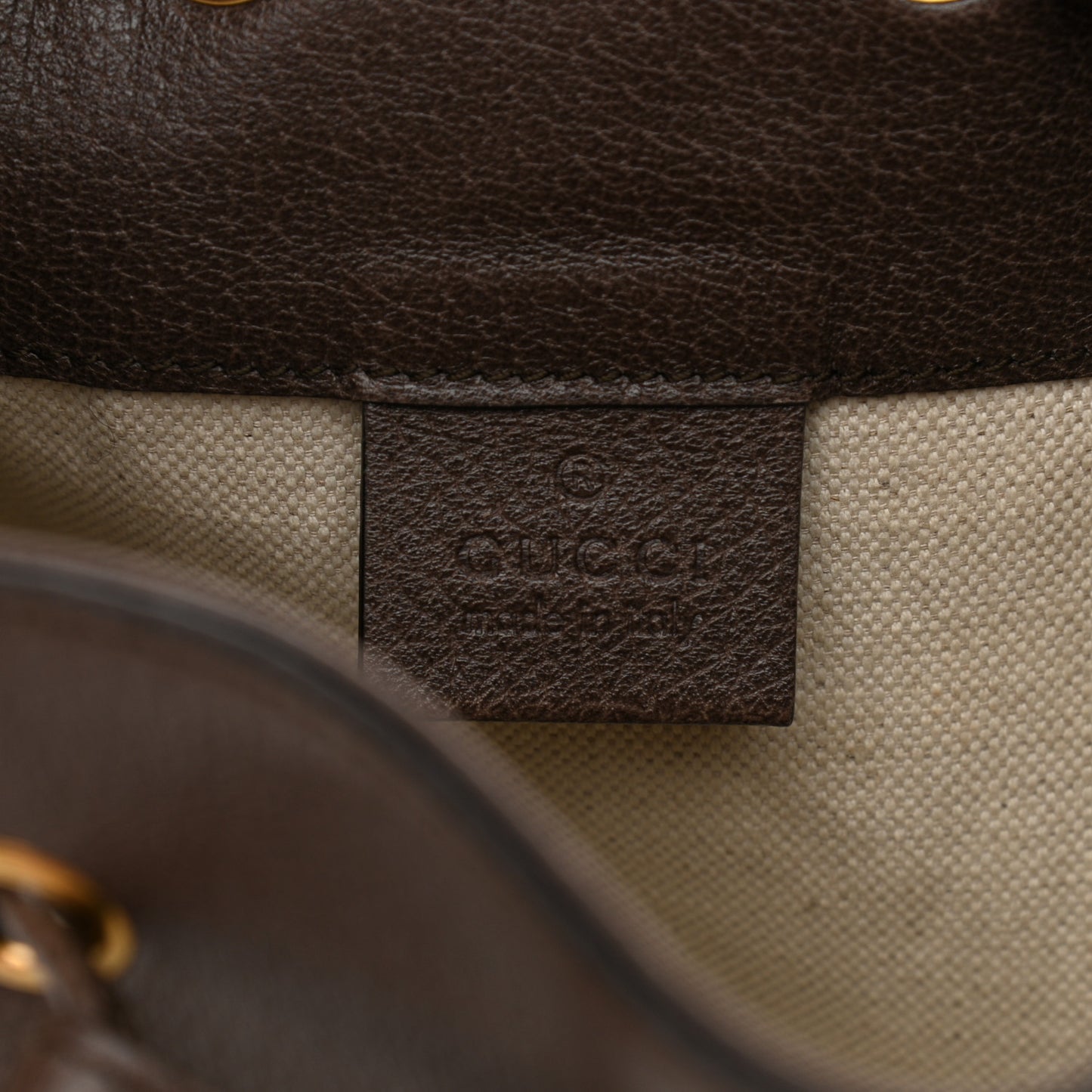 GG Supreme Monogram Web Ophidia Bucket Bag Brown