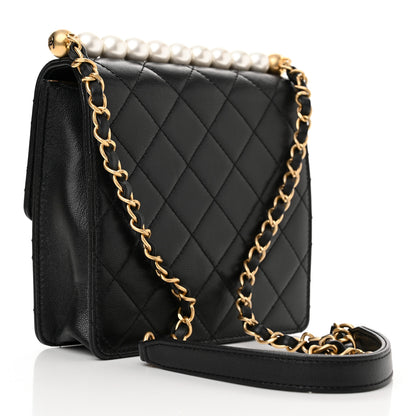 Chanel Goatskin Quilted Chic Pearls Flap Black 3 of 11