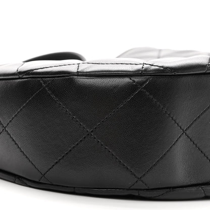 Chanel Lambskin Chain Rows Quilted Chain Hobo Black 9 of 11