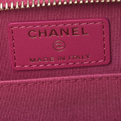 Chanel Lambskin Camellia Embossed Zip Coin Purse Pink 6 of 8