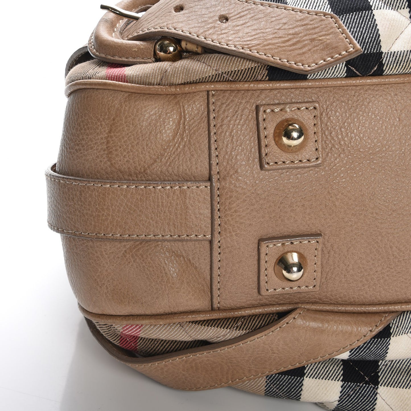 Grainy Calfskin House Check Margaret Bag Light Nude
