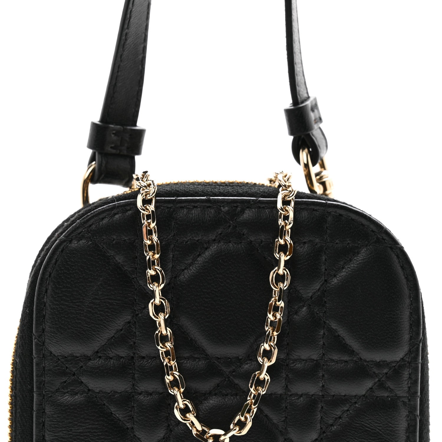 Christian Dior Lambskin Cannage Lady Dior Phone Holder Black 8 of 10