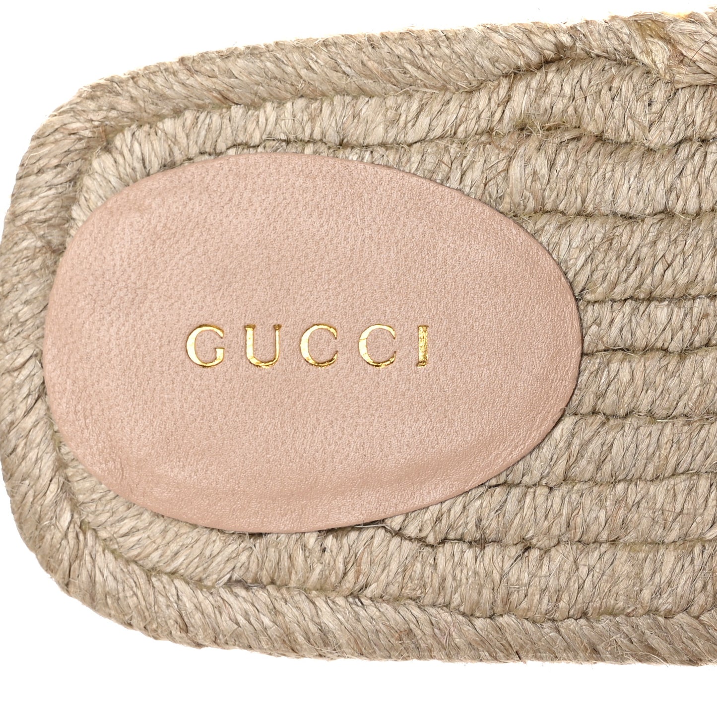 Nappa Interlocking G Espadrille Slide Sandals 38.5 Mystic White