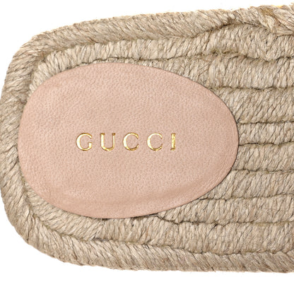 Gucci Nappa Interlocking G Espadrille Slide Sandals 38.5 Mystic White 6 of 9