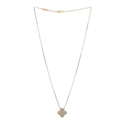 Van Cleef & Arpels 18K Yellow Gold Mother of Pearl Vintage Alhambra Pendant Necklace 3 of 7