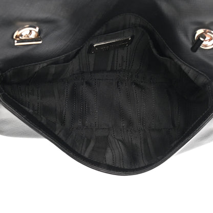 Salvatore Ferragamo Printed Calfskin Rory Chain Shoulder Bag Black 5 of 13