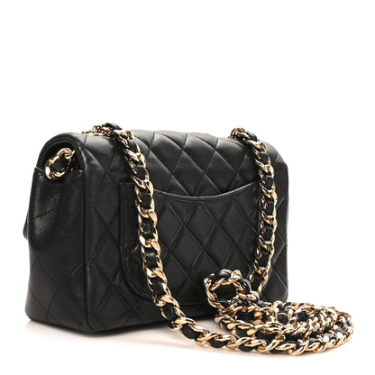 Chanel Lambskin Quilted Mini Coco Charms Rectangular Flap Black 3 of 10