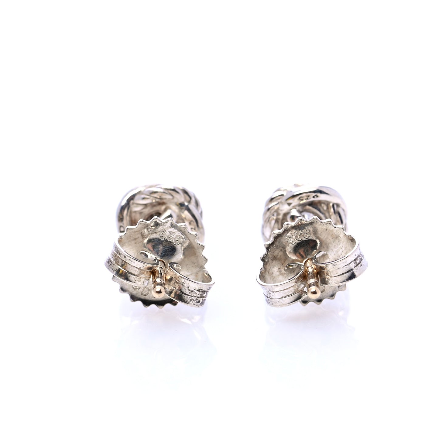 Sterling Silver Diamond 7mm Infinity Stud Earrings