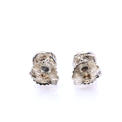 David Yurman Sterling Silver Diamond 7mm Infinity Stud Earrings 3 of 6