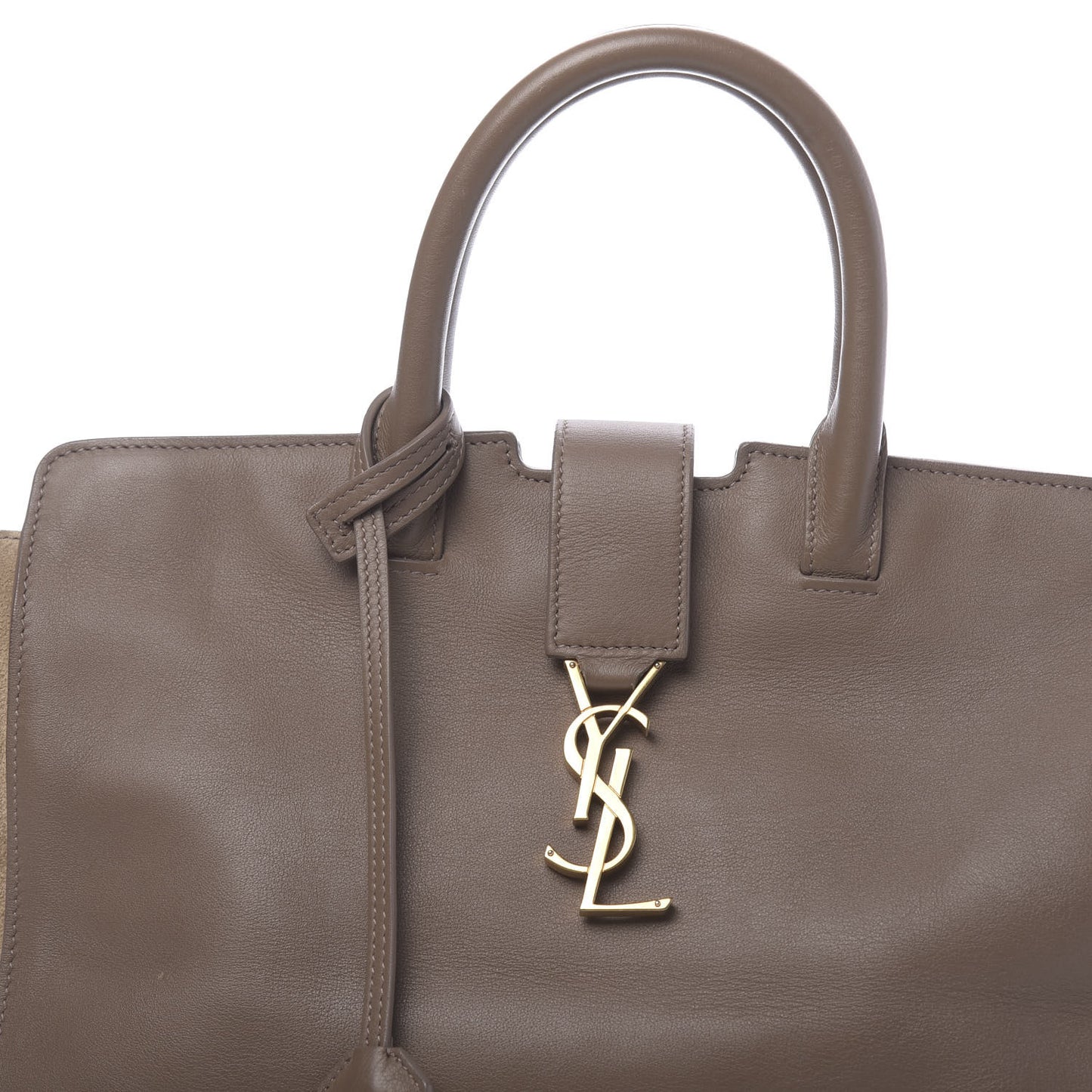 Calfskin Suede Small Monogram Downtown Cabas Taupe