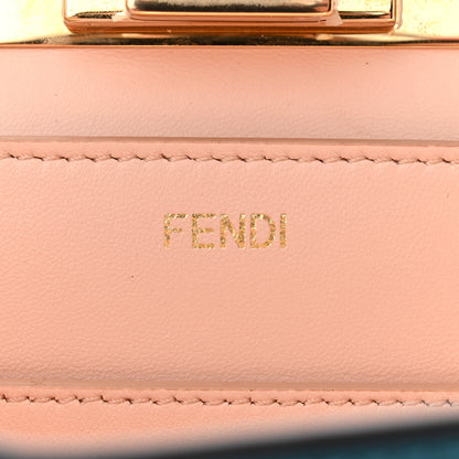 Fendi Vitello Seta Shiny Nappa Medium Peekaboo I SEE U Satchel Blue Velvet Light Rose 7 of 11