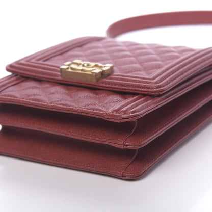 Chanel Caviar Quilted North South Boy Flap Red 10 of 11