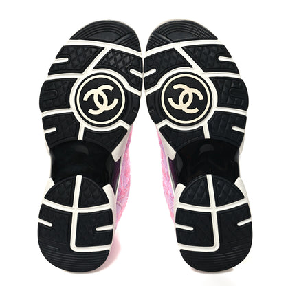 Chanel Tweed CC Sneakers 39 Pink 6 of 8