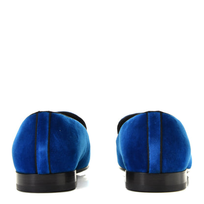Louis Vuitton Velvet Logo Auteuil Slipper 9.5 Blue 4 of 6