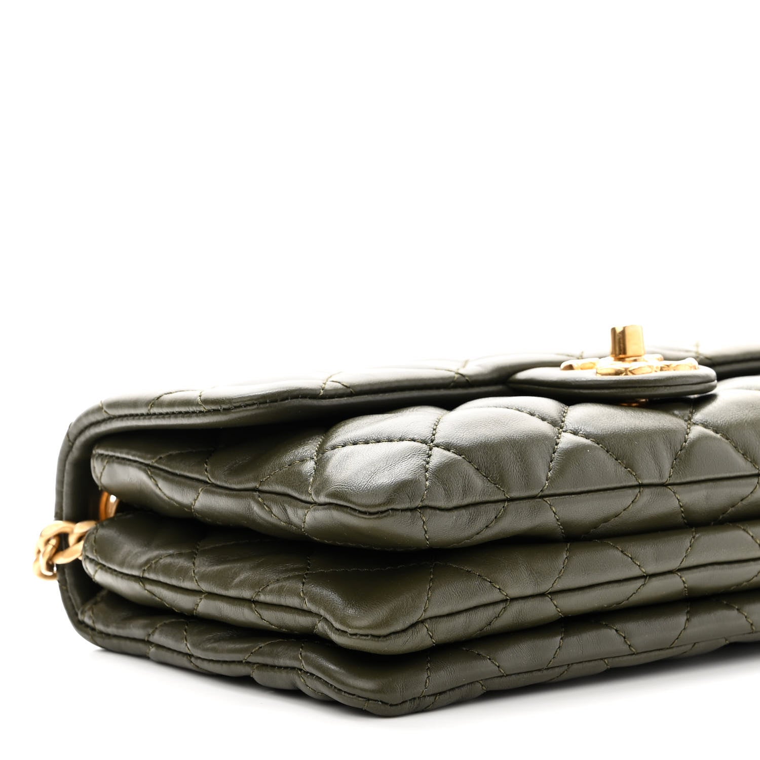 Chanel Lambskin Quilted Small Pillow Crush Flap Khaki 9 of 10