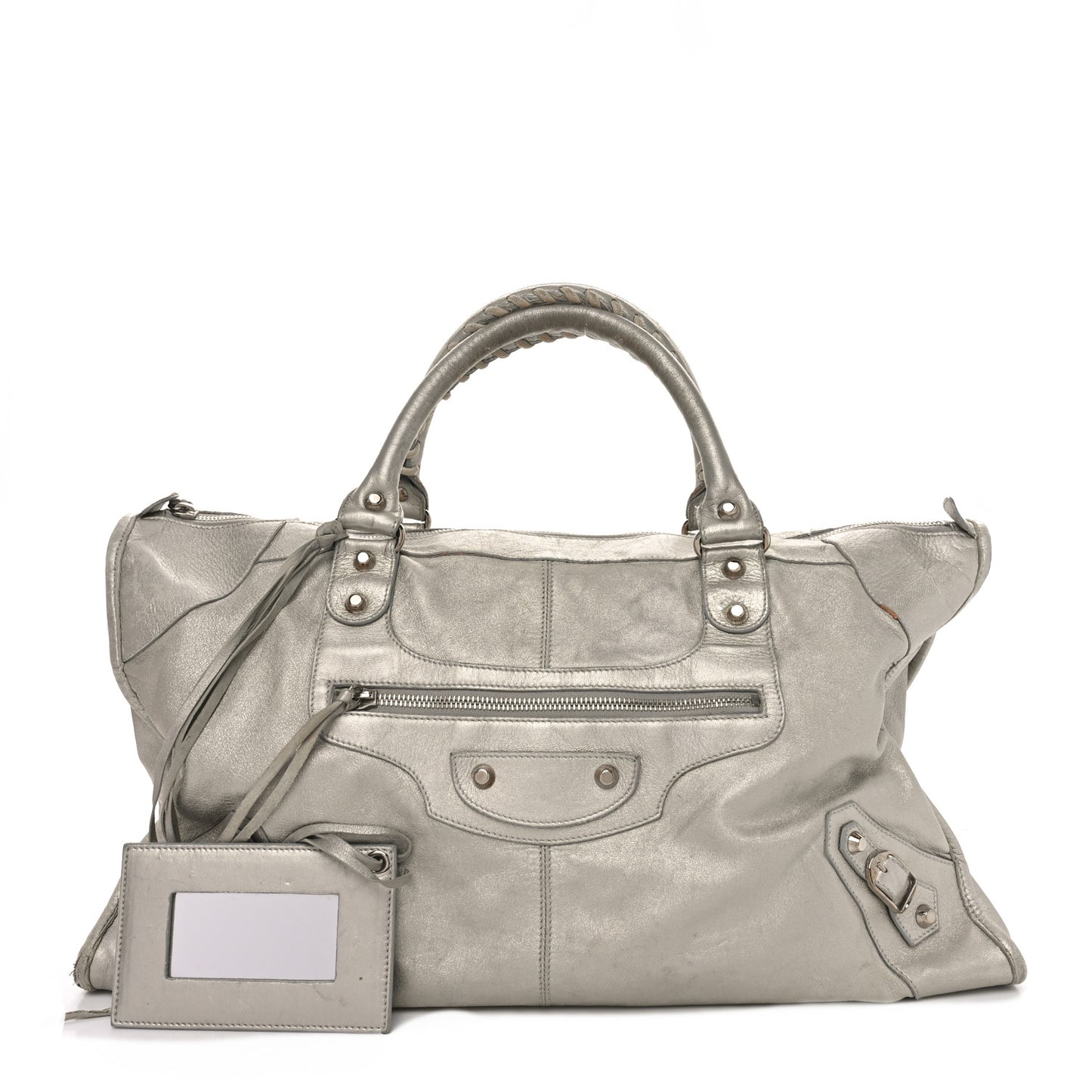 Metallic Agneau Classic Palladium Hardware Work Argent