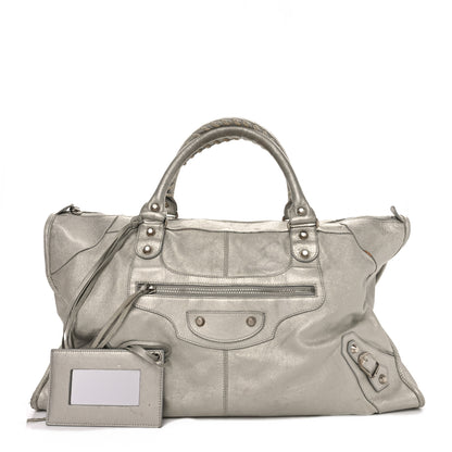 Balenciaga Metallic Agneau Classic Palladium Hardware Work Argent 1 of 10