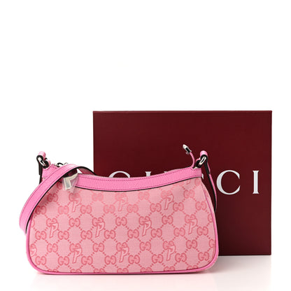 Gucci X PALACE GG Supreme Monogram Palace Textured Dollar Calfskin Shoulder Bag Pink Pale Rose Palace 11 of 11