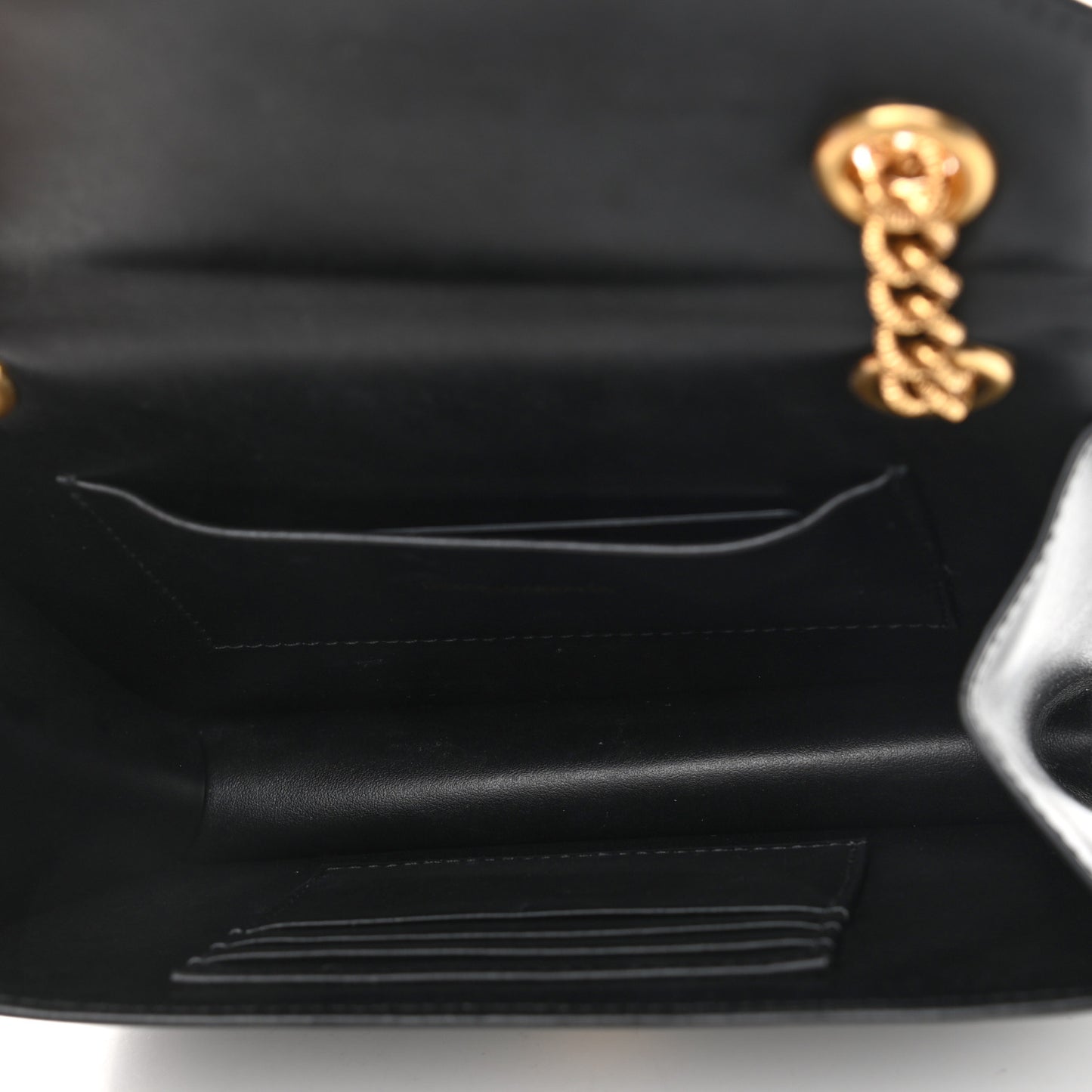 Smooth Calfskin Small Devotion Envelope Bag Black
