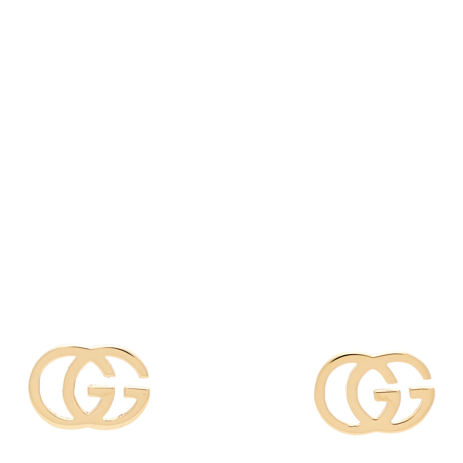 Gucci 18K Yellow Gold GG Tissue Stud Earrings 1 of 5